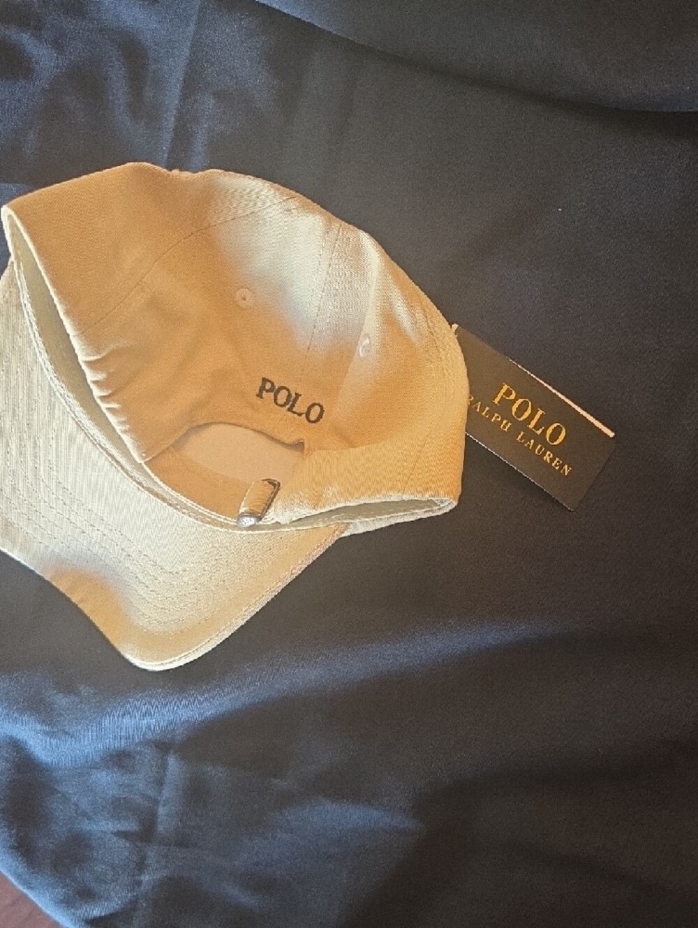 Ralph Lauren Stone Khaki Baseball Cap | Black Pony Logo | Adjustable Dad Hat - Picture 8 of 11
